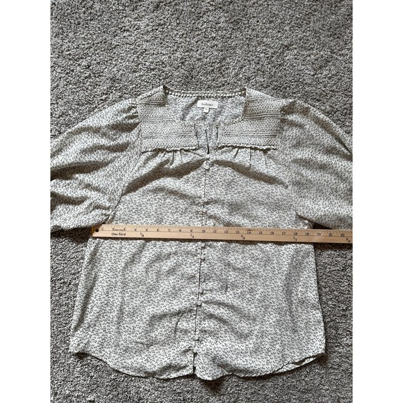 Bohme Peasant HIppie Boho Floral Blouse size M 3/4 Length Sleeves Adorable - Picture 6 of 9